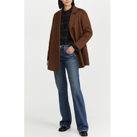 Vince Windowpane Plaid Alpaca/Wool-Blend Pullover Sweater, Black/Dark Camel - Picture 1 of 5